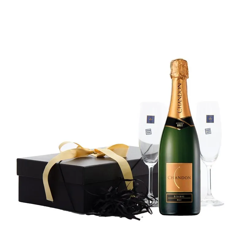 Espumante Chandon Reservé Brut + 2 Taças Cristal Presente