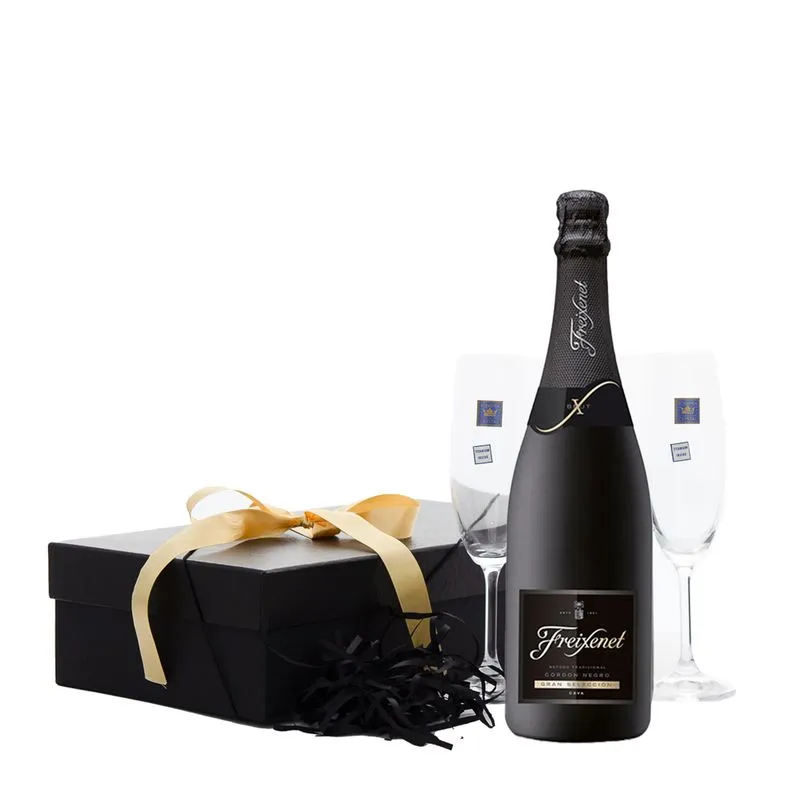 Espumante Freixenet Cordón Negro + 2 Taças Cristal Presente