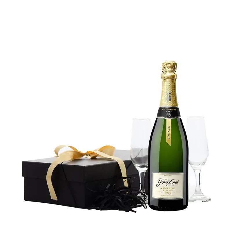 Espumante Freixenet Vintage Brut + 2 Taças Vidro Presente