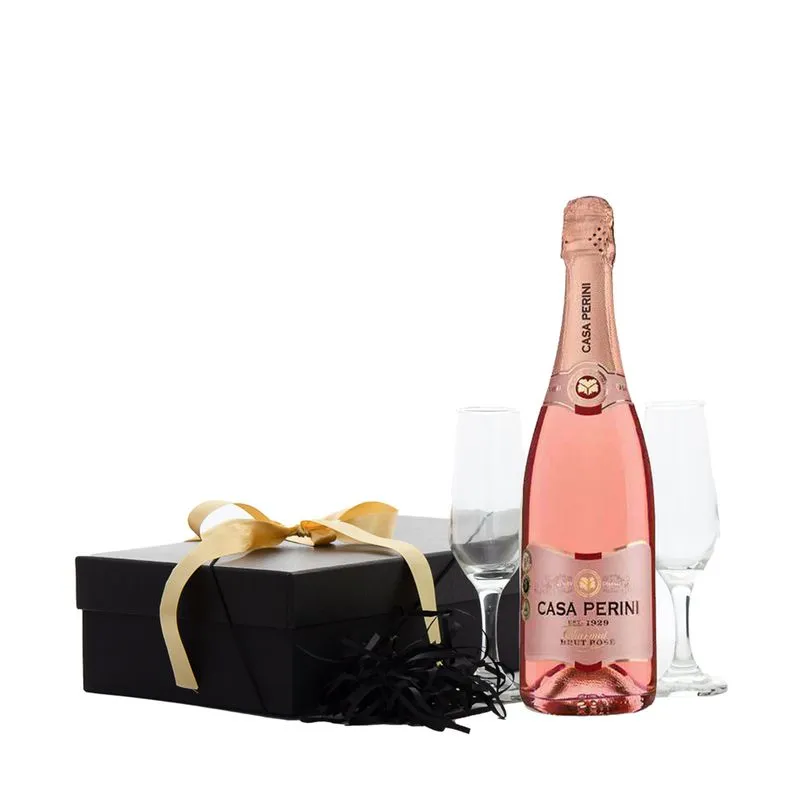 Espumante Casa Perini Brut Rosé + 2 Taças Vidro