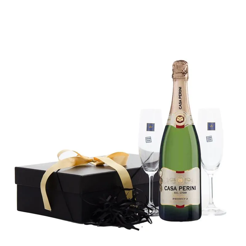 Espumante Casa Perini Prosecco + 2 Taças Cristal