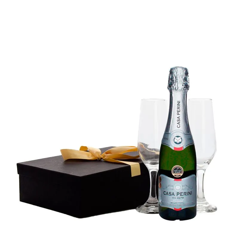Espumante Casa Perini Moscatel Baby + 2 Taças Vidro