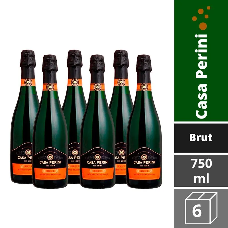 Kit 6 Casa Perini Brut Método Tradicional