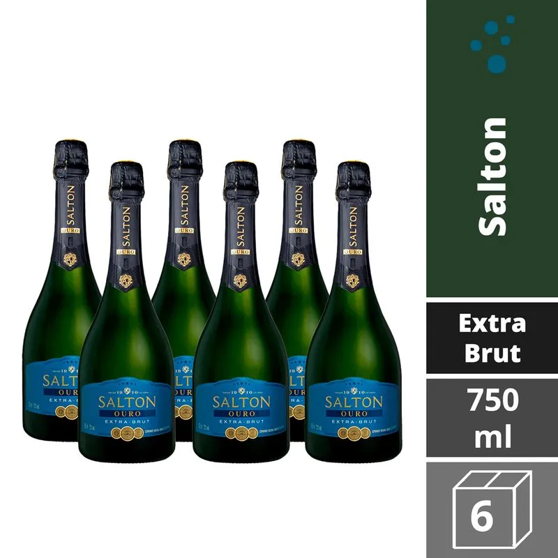 Kit 6 Espumante Salton Extra Brut Ouro 750ml