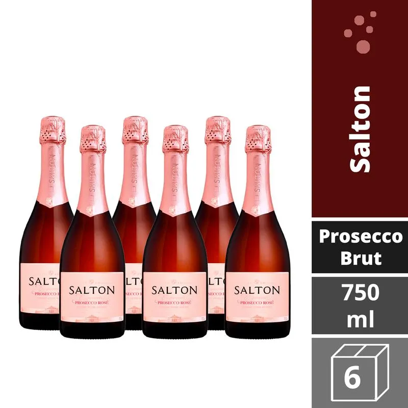Kit 6 Espumante Salton Prosecco Brut Rose 750ml