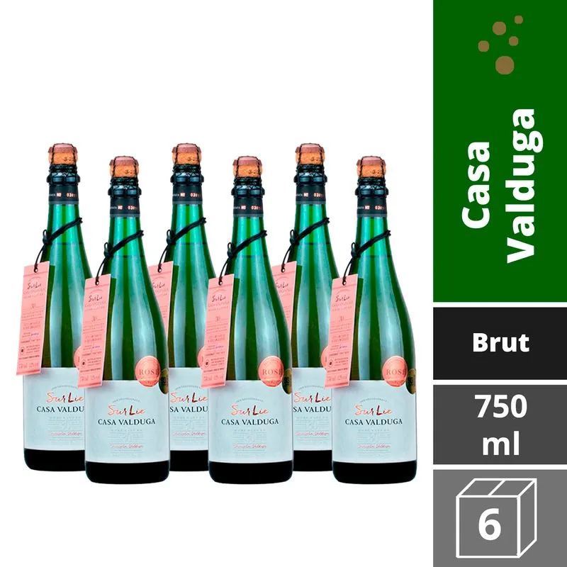 Kit 6 Espumante Sur Lie Rosé Casa Valduga - Sem Dégorgement