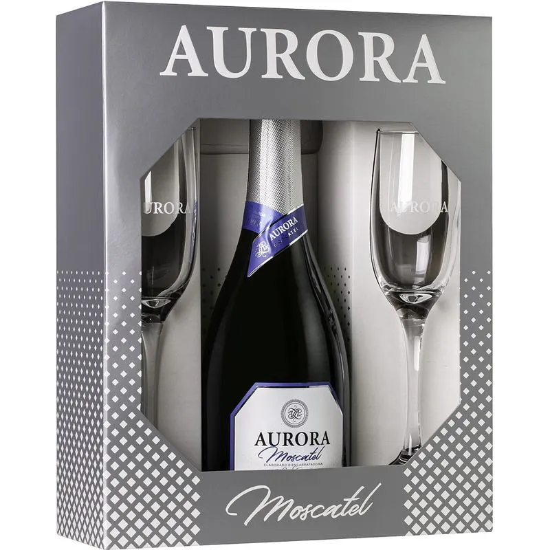 Espumante Aurora Moscatel 750ml Com 2 Taças Presente