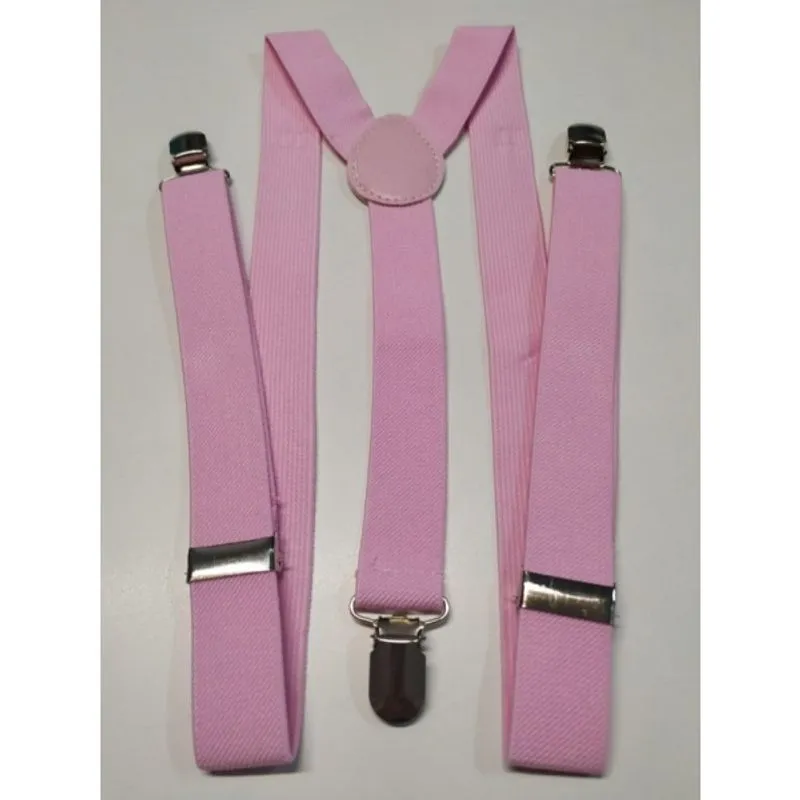 Suspensório Ajustável Adulto Liso Rosa