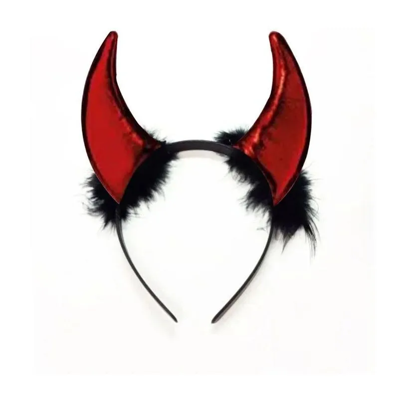 Tiara Chifres Diabinha Com Penas Luxo Halloween/carnaval