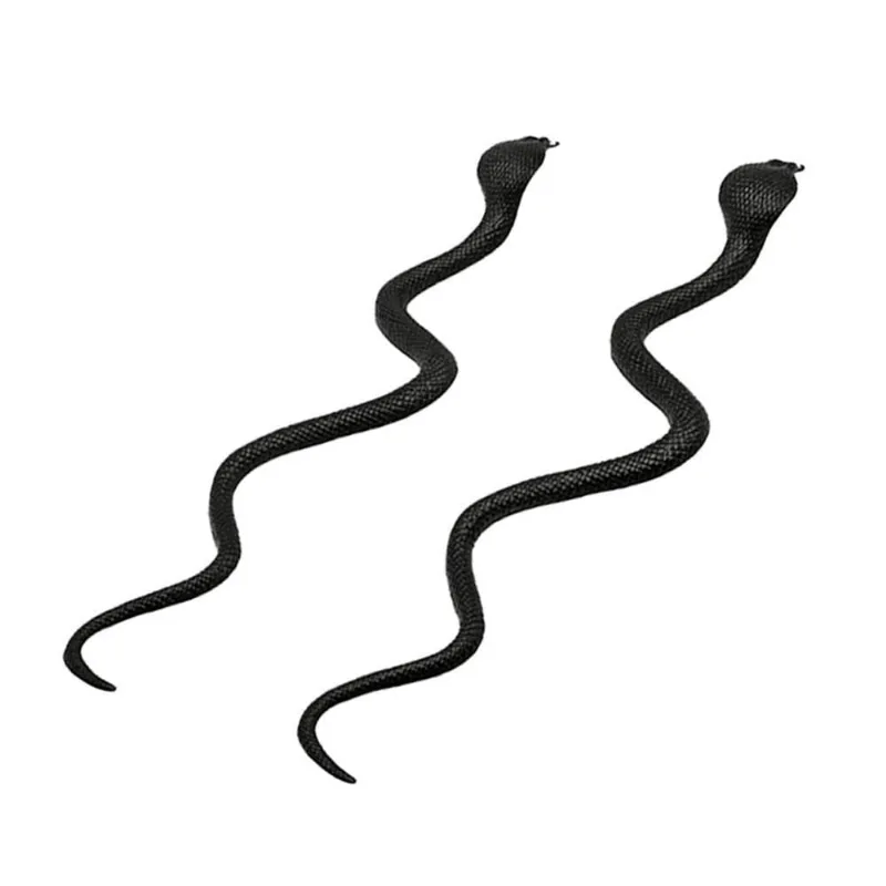 Cobra Serpente De Borracha 2 Unidades Preto Halloween