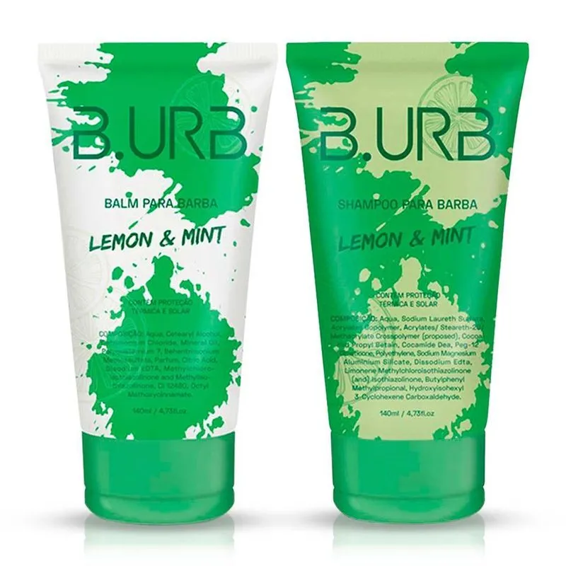 Kit Balm E Shampoo Para Barba Lemon E Mint - Barba Urbana