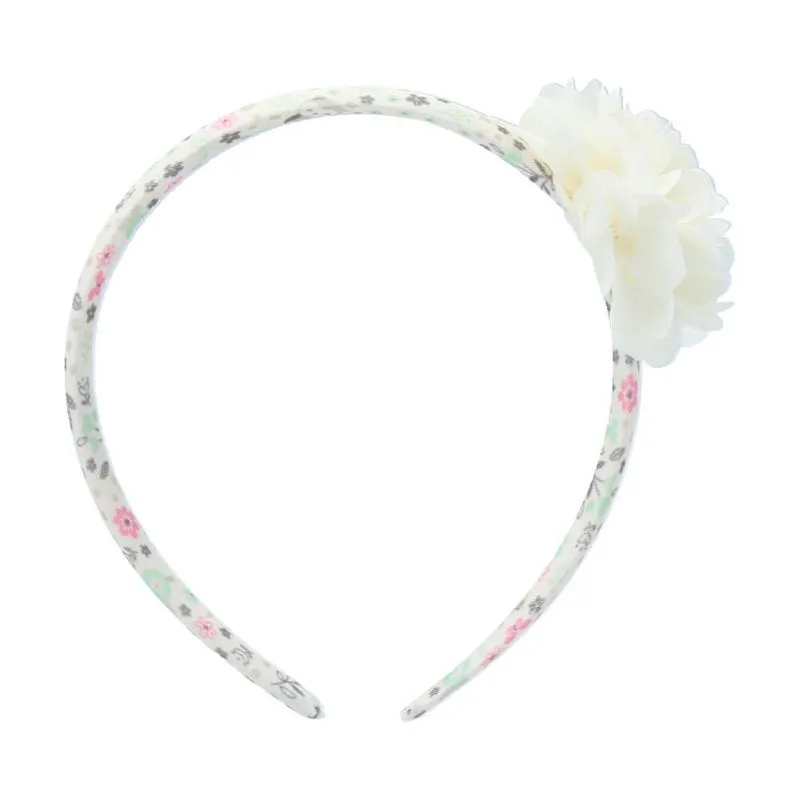 Tiara Infantil Detalhe Flor Marfim
