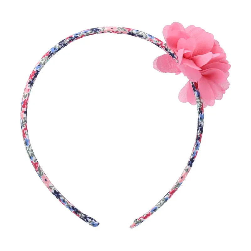Tiara Infantil Detalhe Flor Rosa