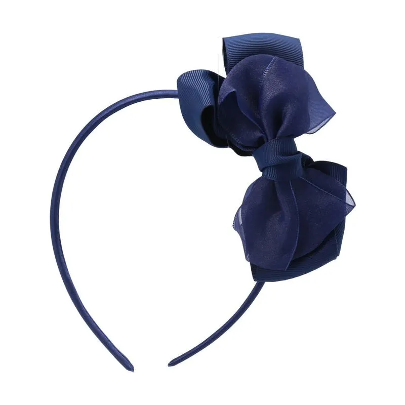 Tiara Infantil Detalhe Laço Azul