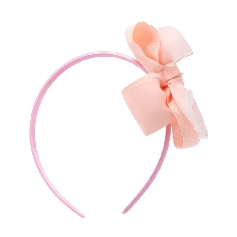 Tiara Infantil Detalhe Laço Rosa