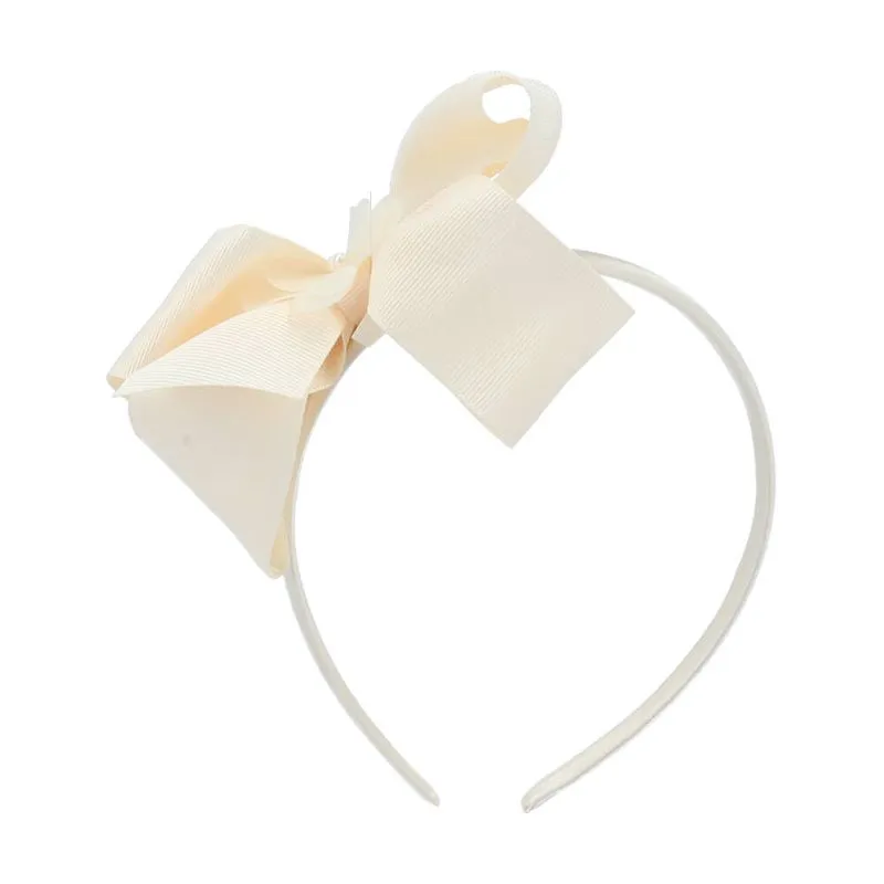 Tiara Infantil de Laço Marfim