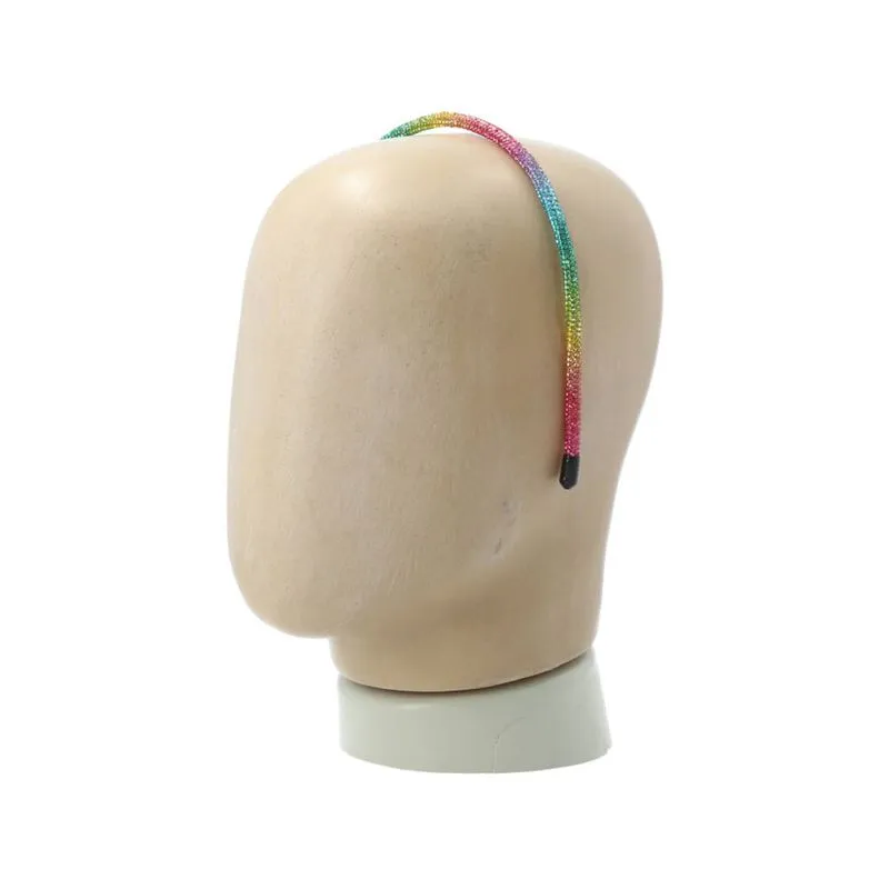 Tiara Arco de Cabelo Tecido com Strass Pink