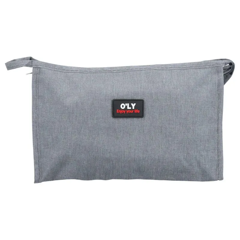 Necessaire Unissex de Tecido Cinza