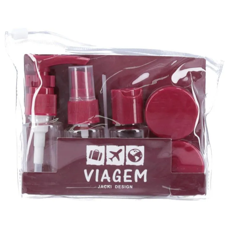 Nécessaire Com Kit De Frascos Para Viagem Vinho