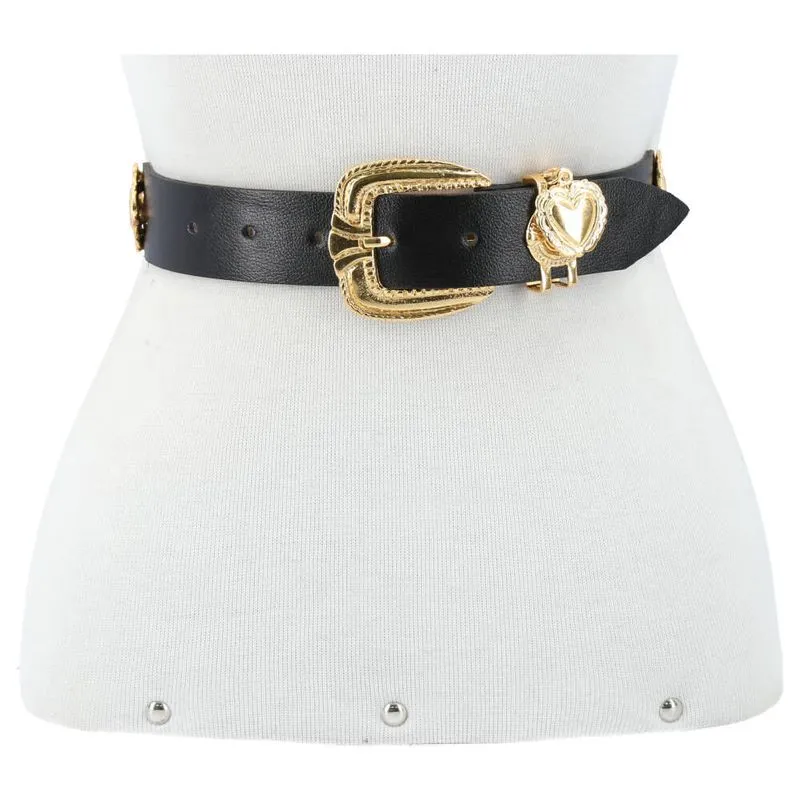 Cinto Feminino de Couro Preto G