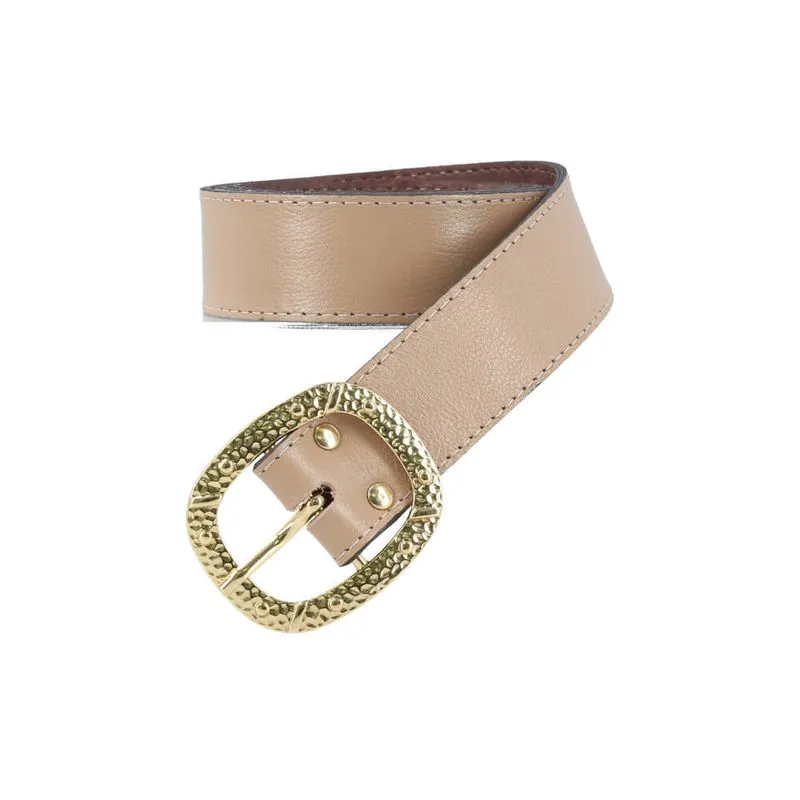 Cinto Feminino de Couro Bege G