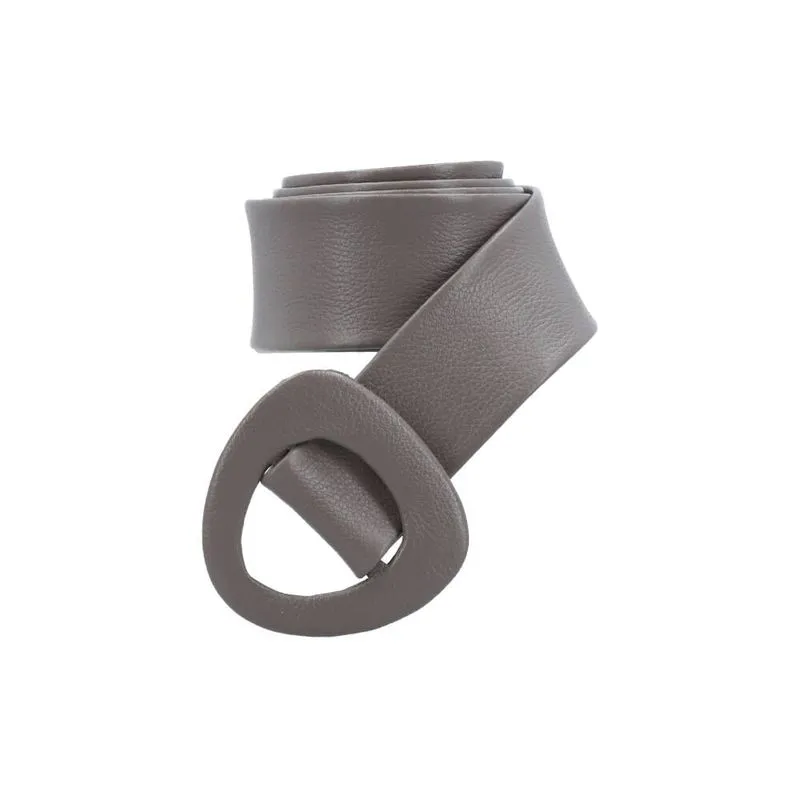 Cinto Feminino de Couro Cinza M