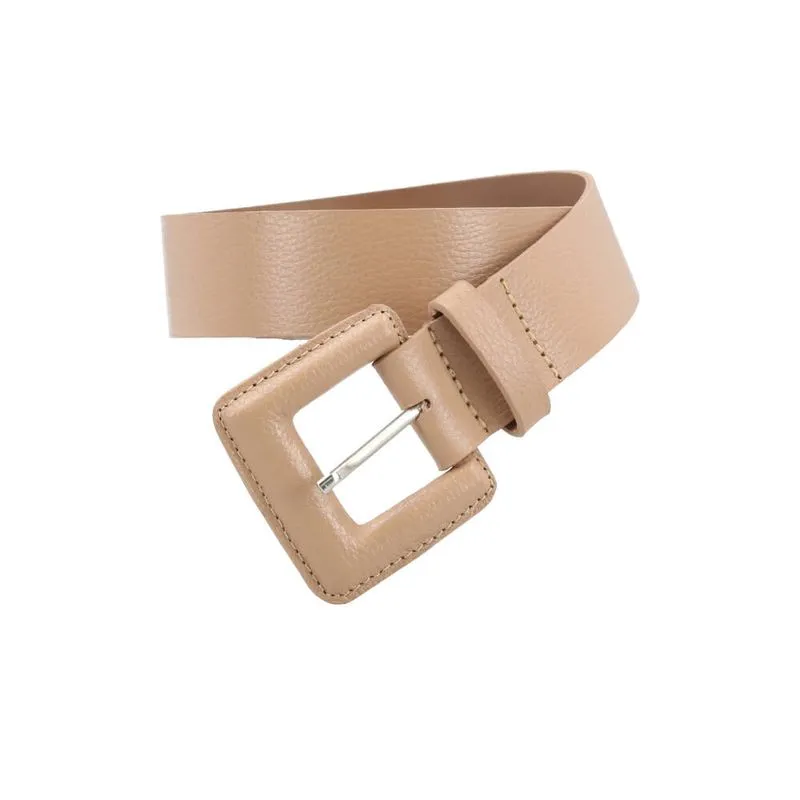 Cinto Feminino de Couro Bege G
