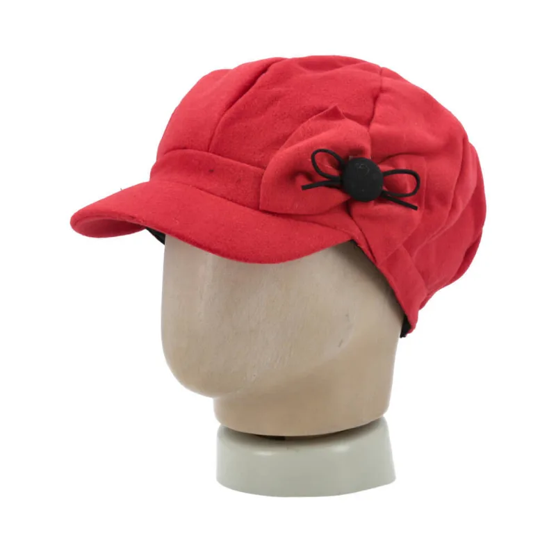 Boina Feminina de Tecido Vermelho