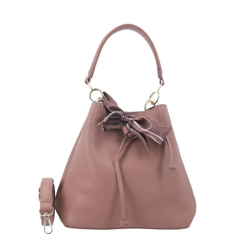 Bucket Bag Com Lenço - Bege