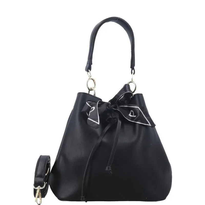 Bucket Bag Com Lenço - Preto