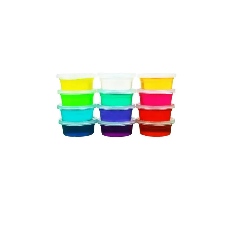 Kit Com 9 Potinhos De Slyme Slime Cristal - 50 Gramas