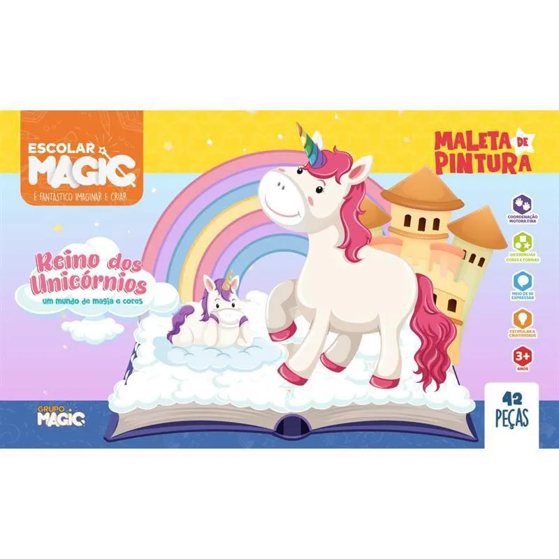 Maleta Para Pintura Unicórnio 42 Peças Ciranda