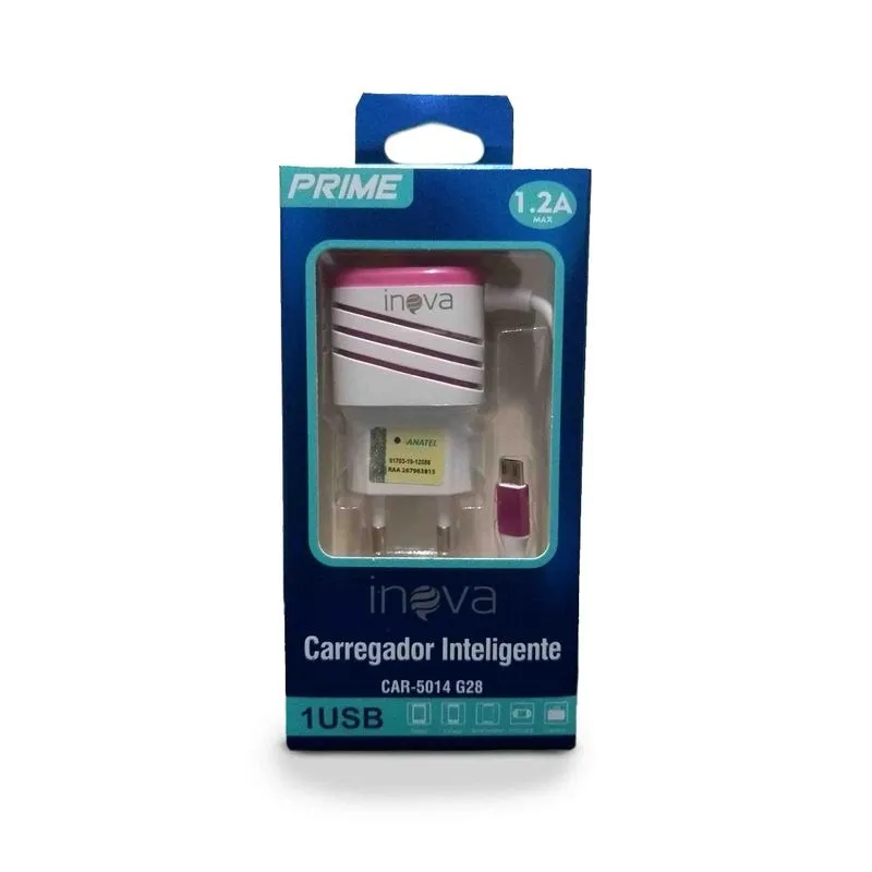 Carregador Rápido 1.2a USB V8 CAR-5014 G28 - Inova