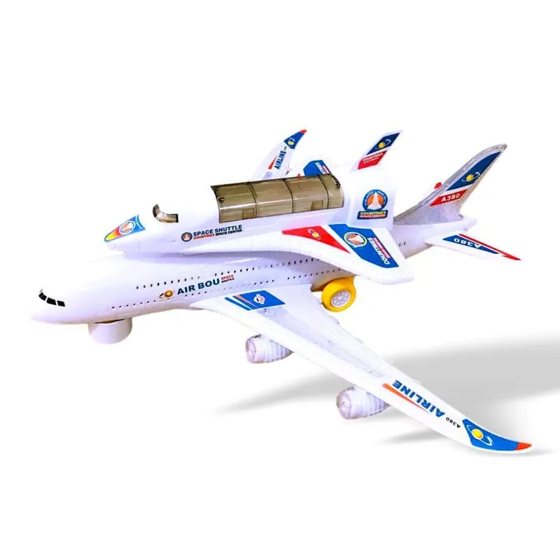 Avião De Brinquedo Infantil 2 Aviões Em 1 Com Luzes 3D Som
