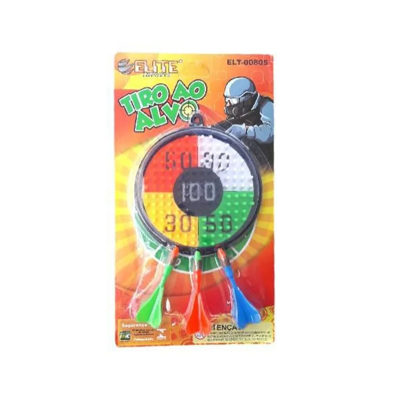 Brinquedo Lança Dardos Tiro Ao Alvo 12cm