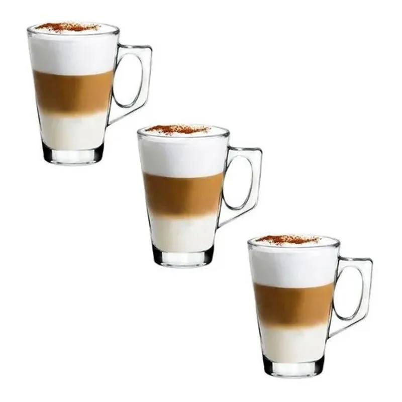 Kit 3 Canecas Taça 140ml Xícara Alta Dolce Gusto Cappuccino