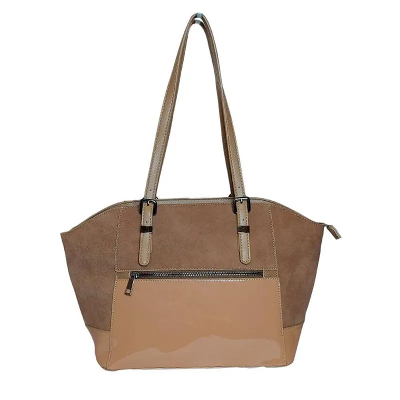 Bolsa Feminina De Mão Trapézio Marrom Bv1312Kh