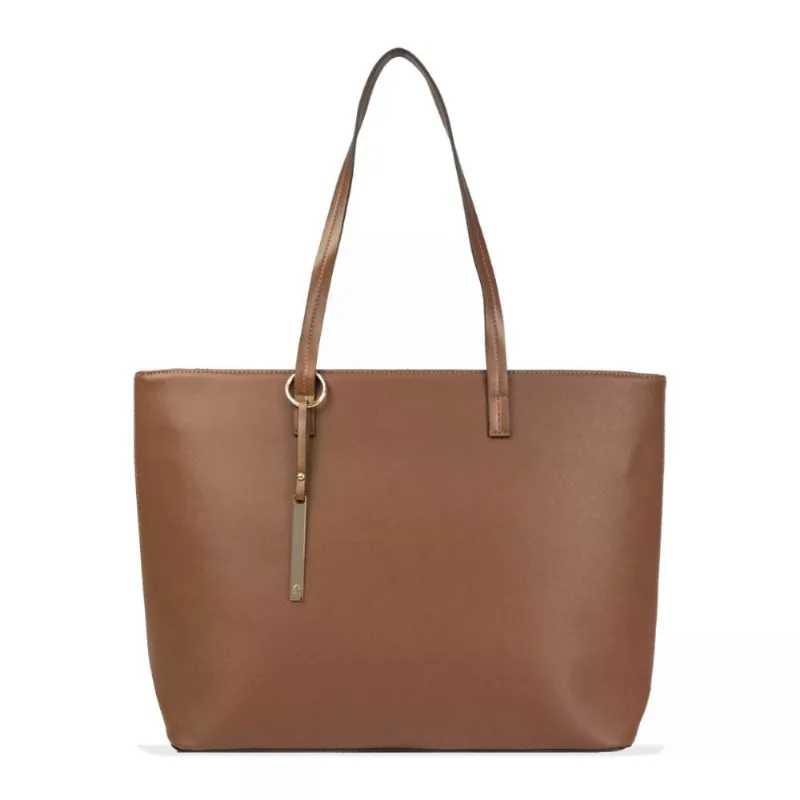 Bolsa Feminina de Ombro Tote Saffiano Le Postiche MARROM