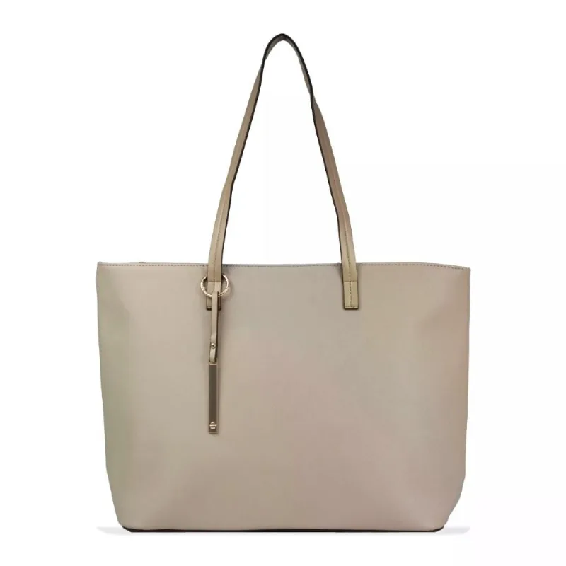 Bolsa Feminina de Ombro Tote Saffiano Le Postiche BEGE