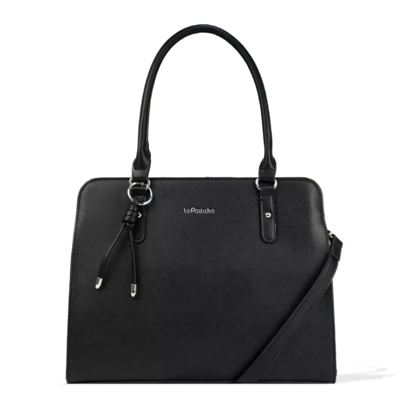 Bolsa Tote Saffiano Elegance Le Postiche PRETO