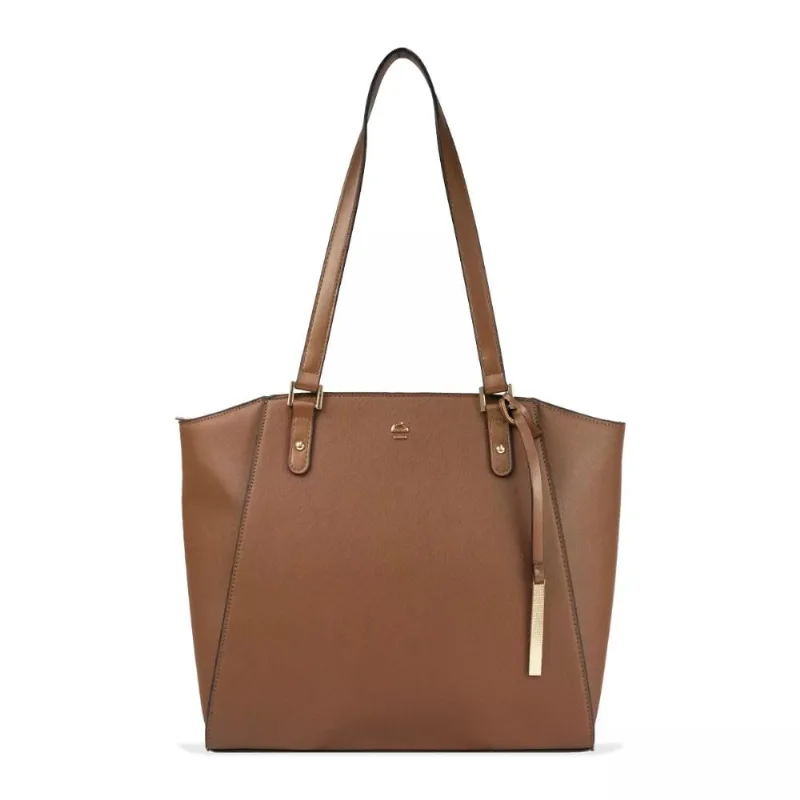 Bolsa Feminina Tote Saffiano Classic Le Postiche MARROM