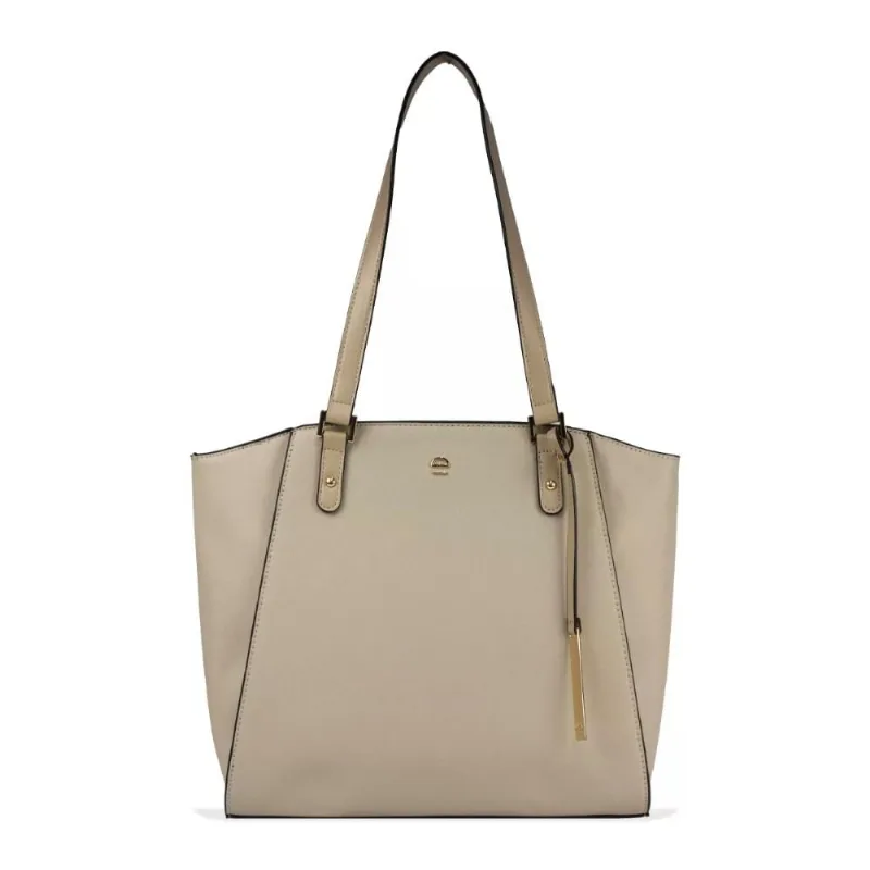 Bolsa Feminina Tote Saffiano Classic Le Postiche BEGE