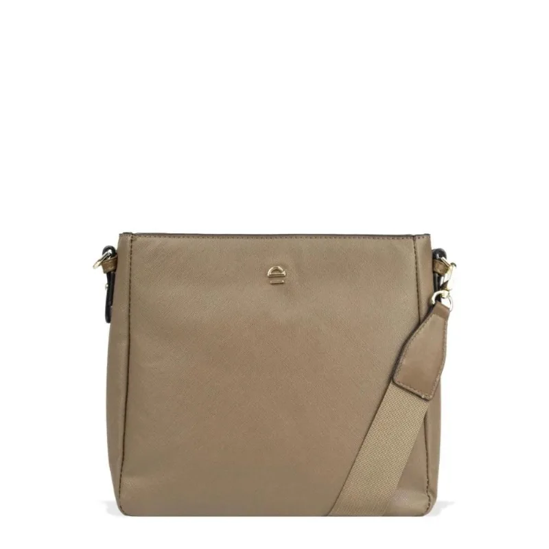 Bolsa Transversal Feminina Saffiano Le Postiche MARROM