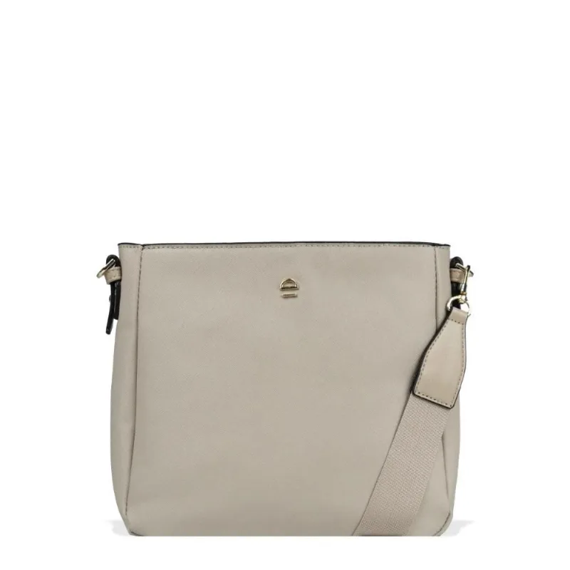 Bolsa Transversal Feminina Saffiano Le Postiche BEGE
