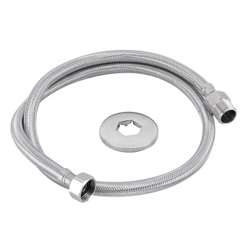 Engate Flexível Trançado Água Quente Fria 8,5 Inox 1m