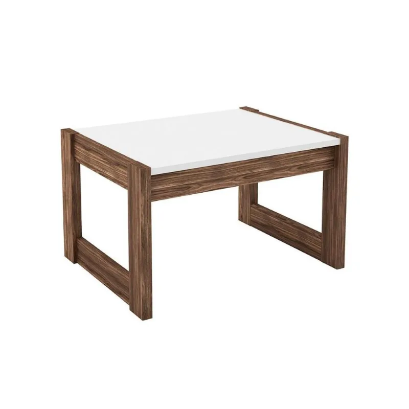 Mesa Centro Sala AZ1022 Branco/Nogal - Tecno Mobili