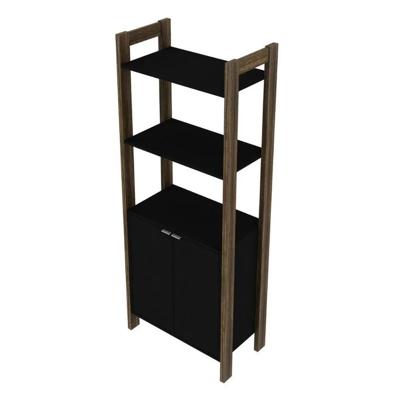 Estante Armário Office Com 2 Portas 65x165cm Preto Tecno Mobili