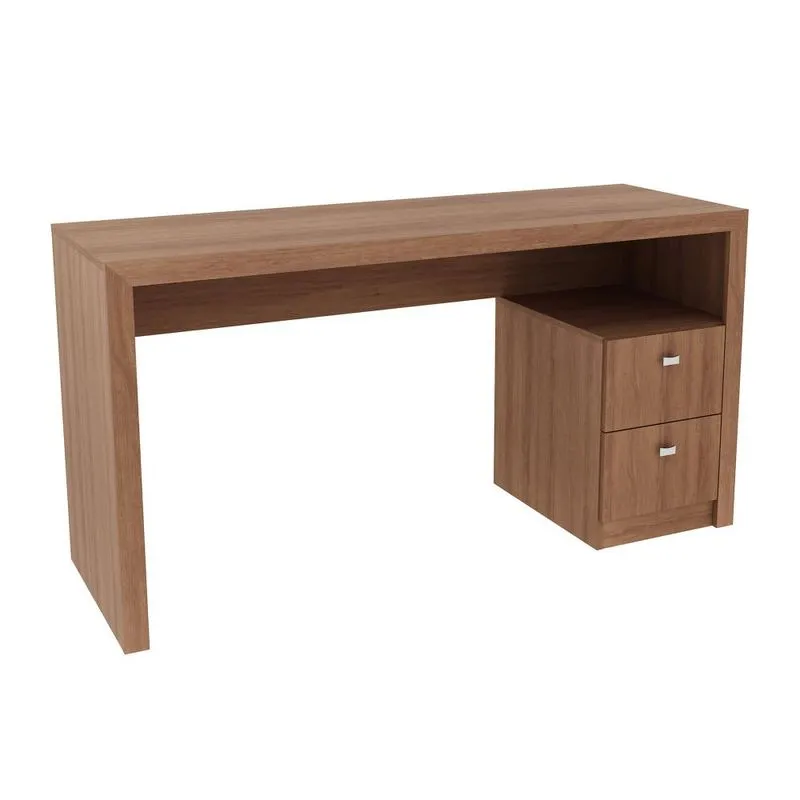 Mesa para Escritório 135,8cm com 2 gavetas ME4130 Amêndoa Tecnomobili