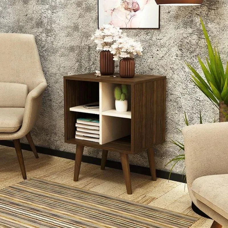 Mesa De Apoio E1720 Nogal E Branco