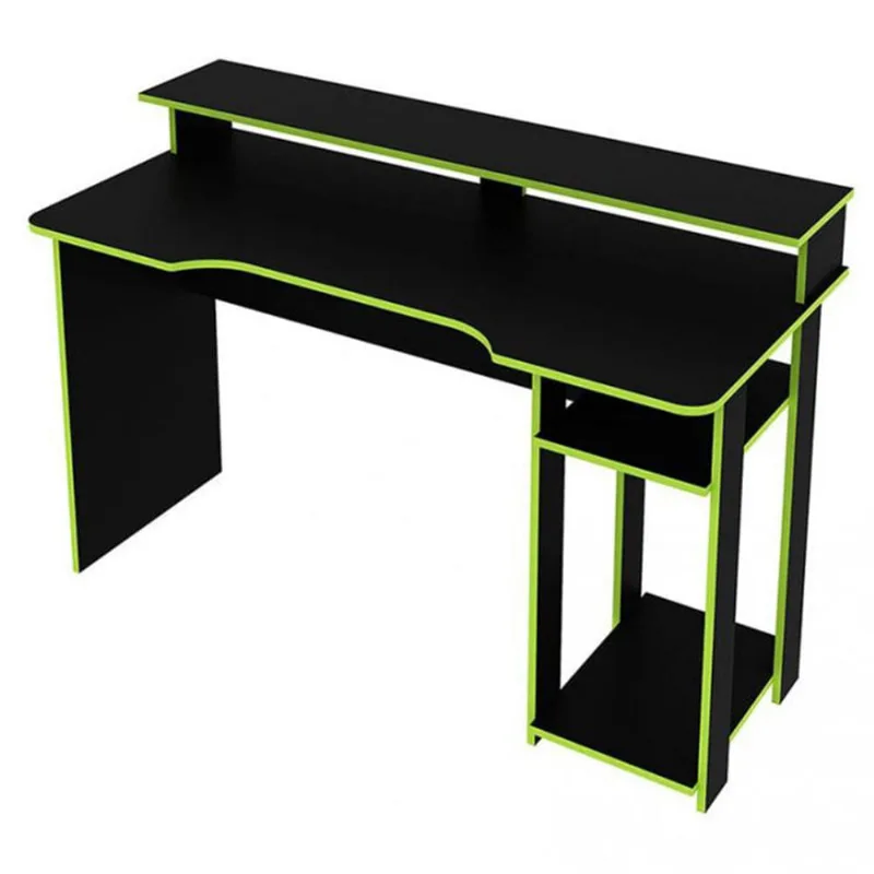 Escritorio gamer Bolonia 89.5x136x60 cm negro/verde Muebles 2020
